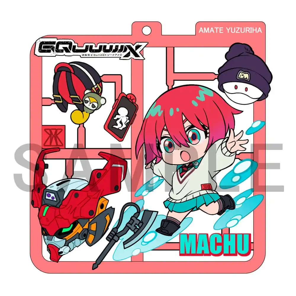 Mobile Suit Gundam GQuuuuuuX Plat Collection Keychain Blind Box - 1 Unidade Aleatória
